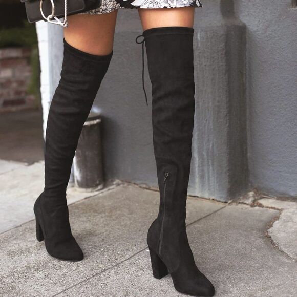 RESTOCKED!! BLACK OVER THE KNEE BOOTS - Picture 3 of 8